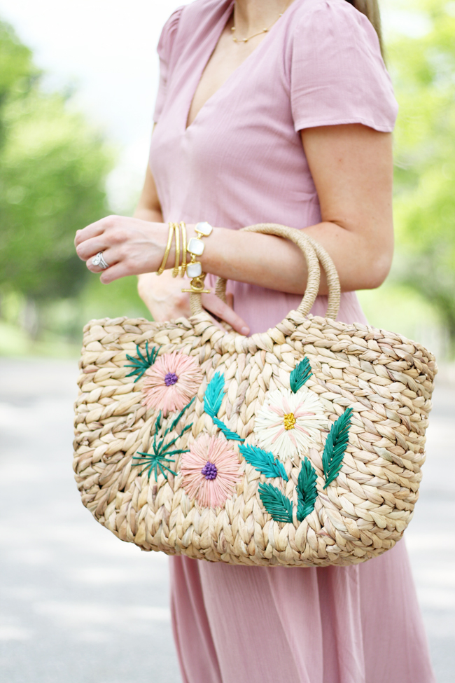 topshop embroidered straw bag
