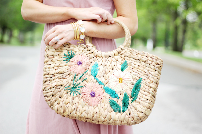 topshop floral embroidered straw tote