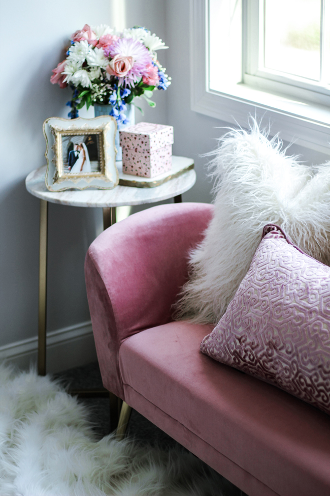 How to Style a Cozy Bedroom Nook Homesense Mauve Velvet Bench