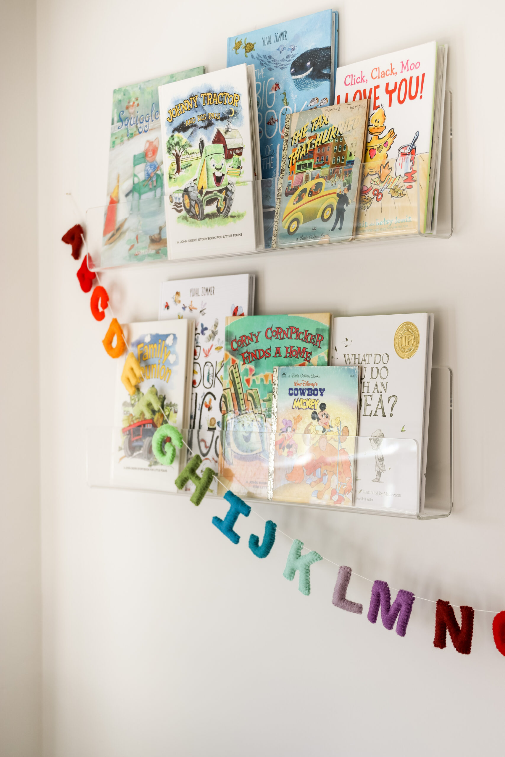 Playroom Design Acrylic Bookshelves